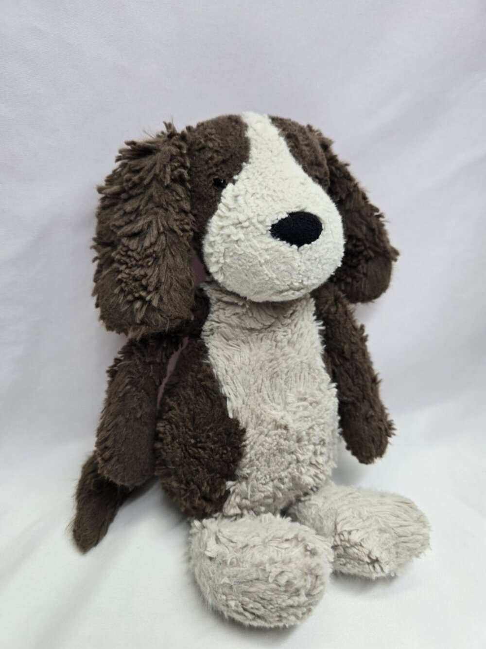 Jellycat London Bashful Fudge Puppy Brown & White Plush 12”- Matted Fur Used - Picture 2 of 16